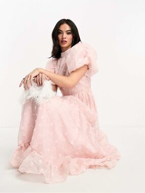 Dream Sister Jane Rosette Maxi Dress Pink M+ (Tall)